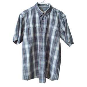 Carhartt Force Relaxed Fit Vented Short Sleeve Button Down Plaid Mens Si…